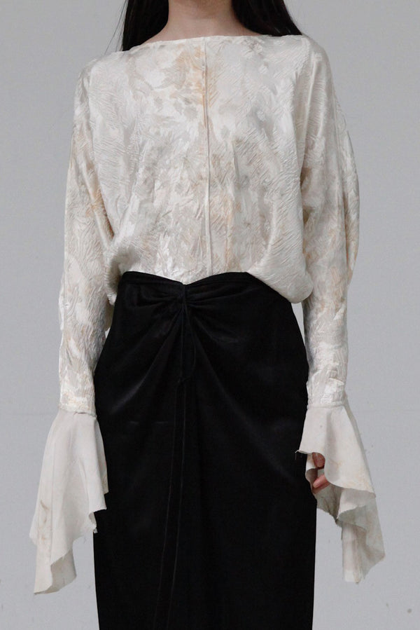 MUTEDANCE Back Zip Floral Dye Silk Top MD23SS21